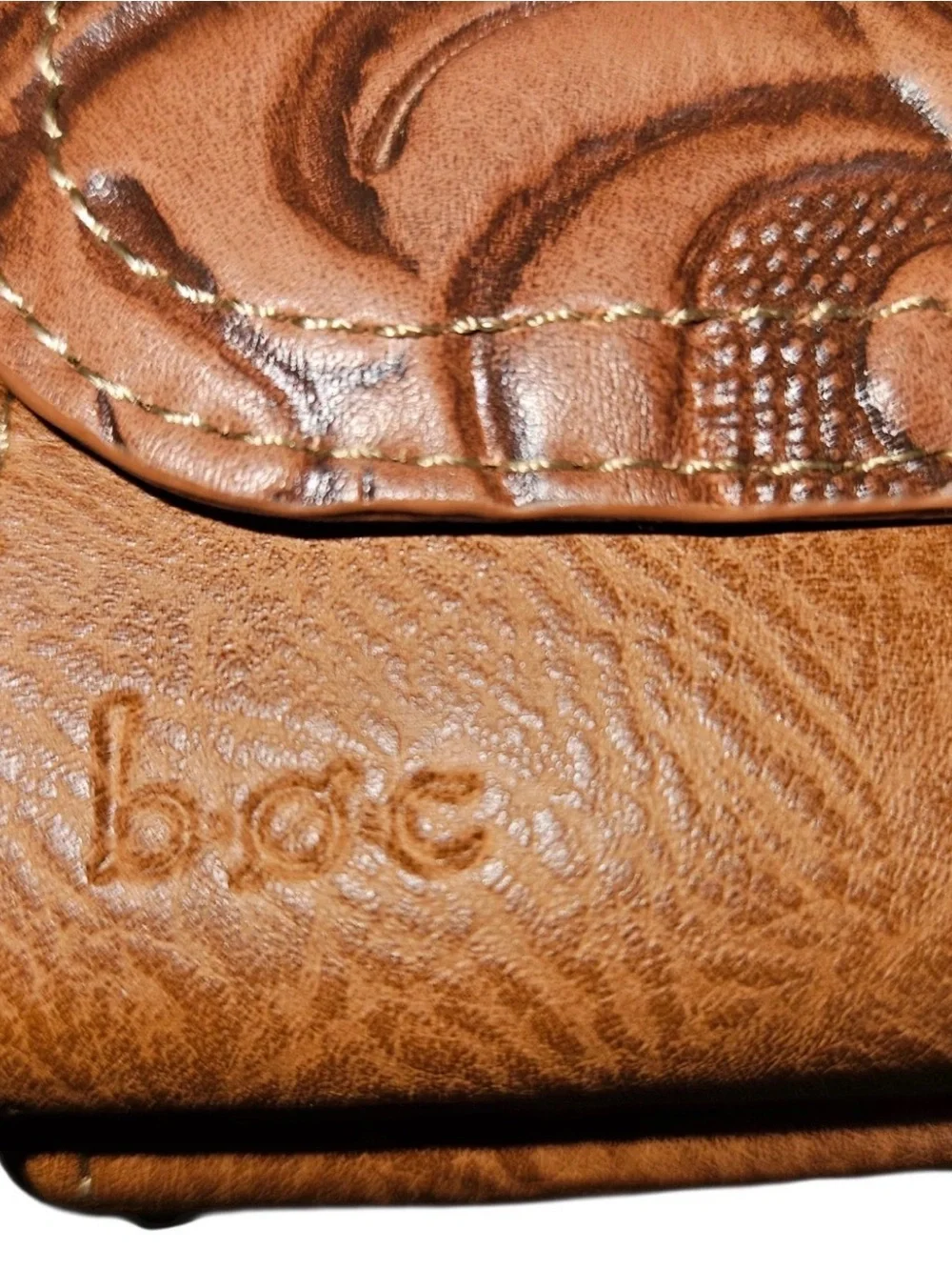 b.o.c. Embossed Tan Western Crossbody Bag